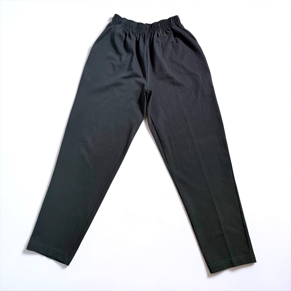 Hunt‎ Club Petite Small Black Cotton Knit Elastic Waist Pull On Pants Pockets